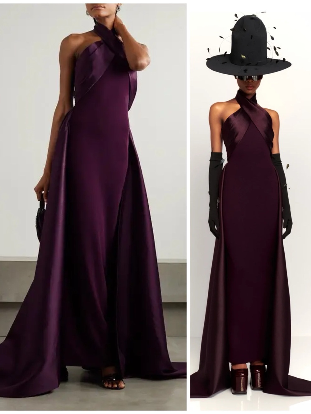 NWT Solace London Rumi Halterneck Formal Long Maxi Gown in Burgundy Women’s 4